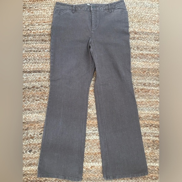 J Jill 12 Petite Brown Denim Straight Leg Pants - Picture 4 of 7